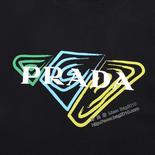 Prada專櫃普拉達2023SS新款印花T恤 男女同款 tzy2802